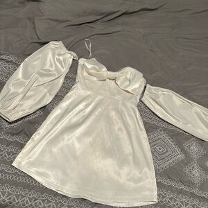 Hello Molly Cream Formal Dress with Puff Sleeves